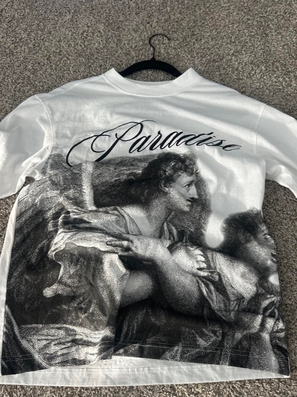 Paradise Graphic White Men’s Dress Shirt